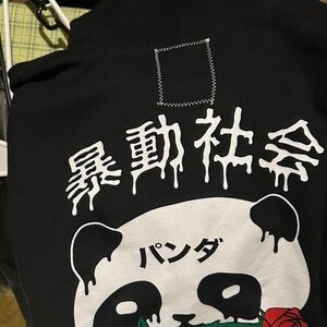 Riot Society Black Panda Graphic Hoodie